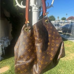Louis Vuitton Artsy MM Monogram Canvas One Handle Tote Bag Brown WITH RECEIPT
